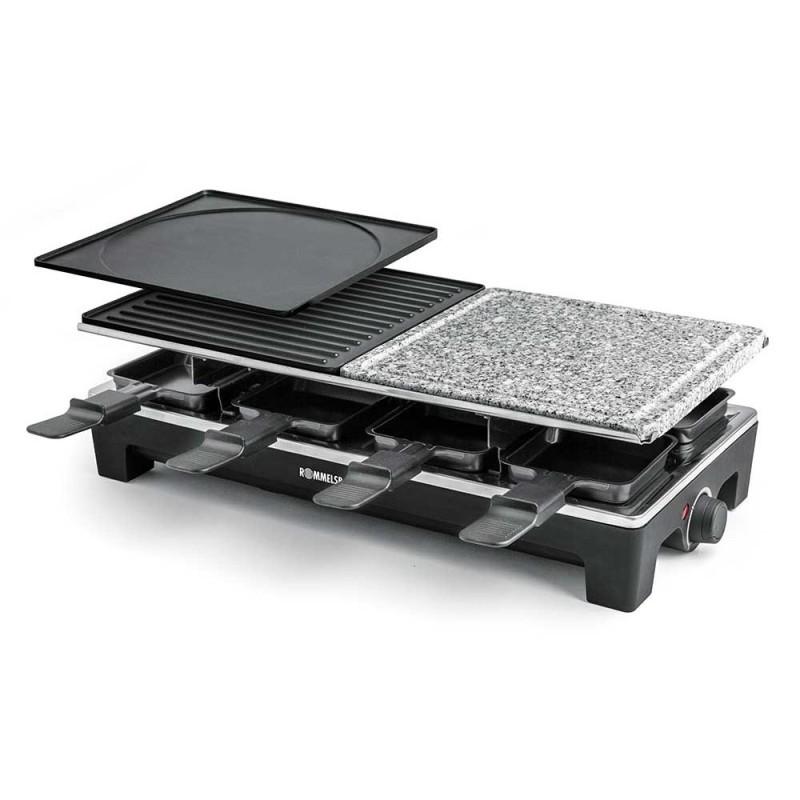 Rommelsbacher RCS 1350 Raclette-Grill Aluminium-Gehäuse 8er Wechselplatten